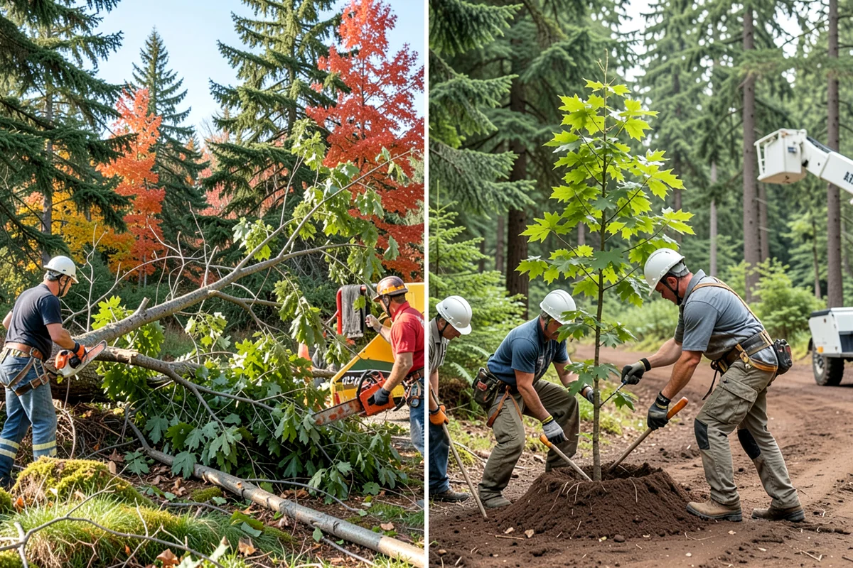 Roof clearance pruning in Maple Valley, King County, WA - Assess canopy condition and pruning objectives