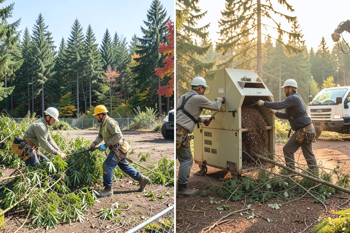 Roof clearance pruning in Marysville, Snohomish County, WA - Assess canopy condition and pruning objectives