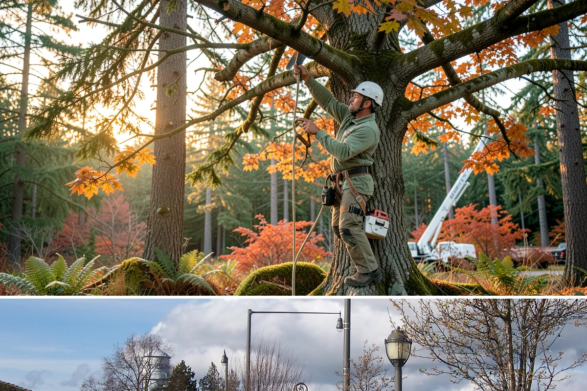 Roof clearance pruning in Marysville, Snohomish County, WA - Work should be scheduled during dormant seasons to minimize stress from over-pruning while adhering to specific timing...