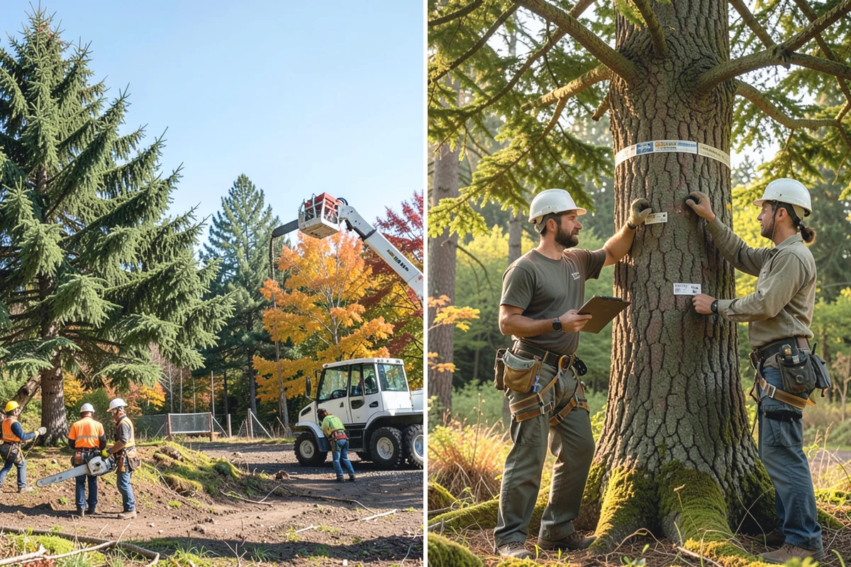 Roof clearance pruning in Medina, King County, WA - Assess canopy condition and pruning objectives