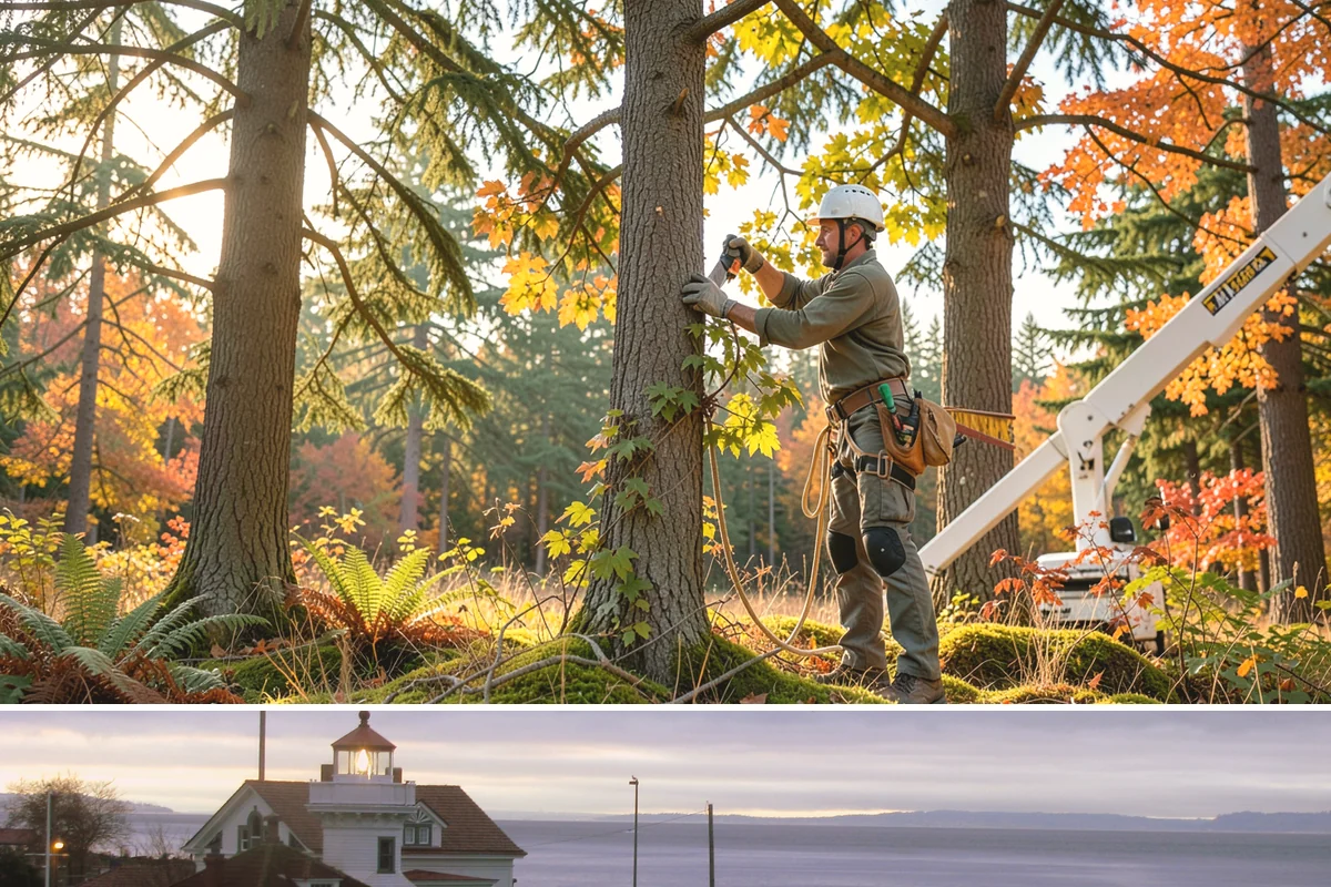 Roof clearance pruning in Mukilteo, Snohomish County, WA - Work should be scheduled during dormant seasons to minimize stress from over-pruning while adhering to specific timing...