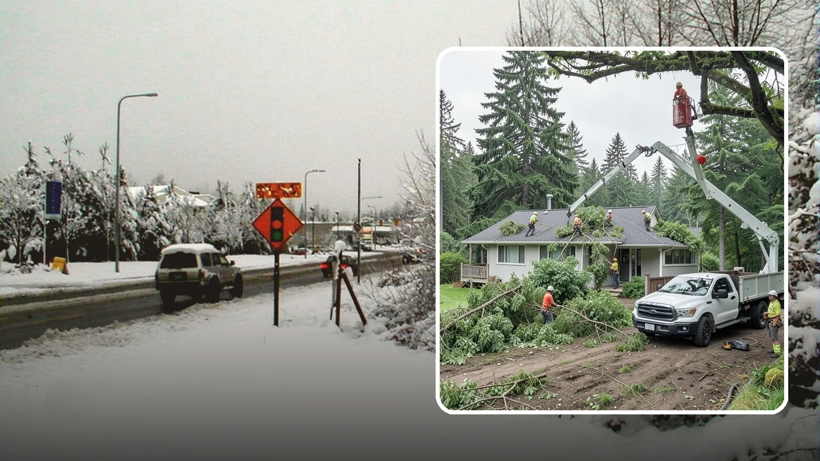 Roof clearance pruning in Newcastle, King County, WA - The pruning of branches away from rooflines.
