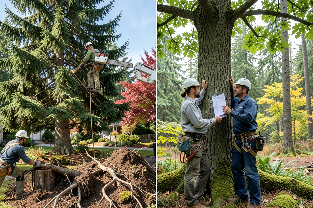 Roof clearance pruning in Pacific, King County, WA - Assess canopy condition and pruning objectives