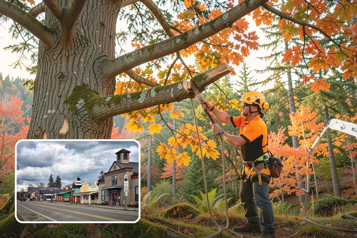Roof clearance pruning in Roy, Pierce County, WA - Improves tree structure, health, and appearance