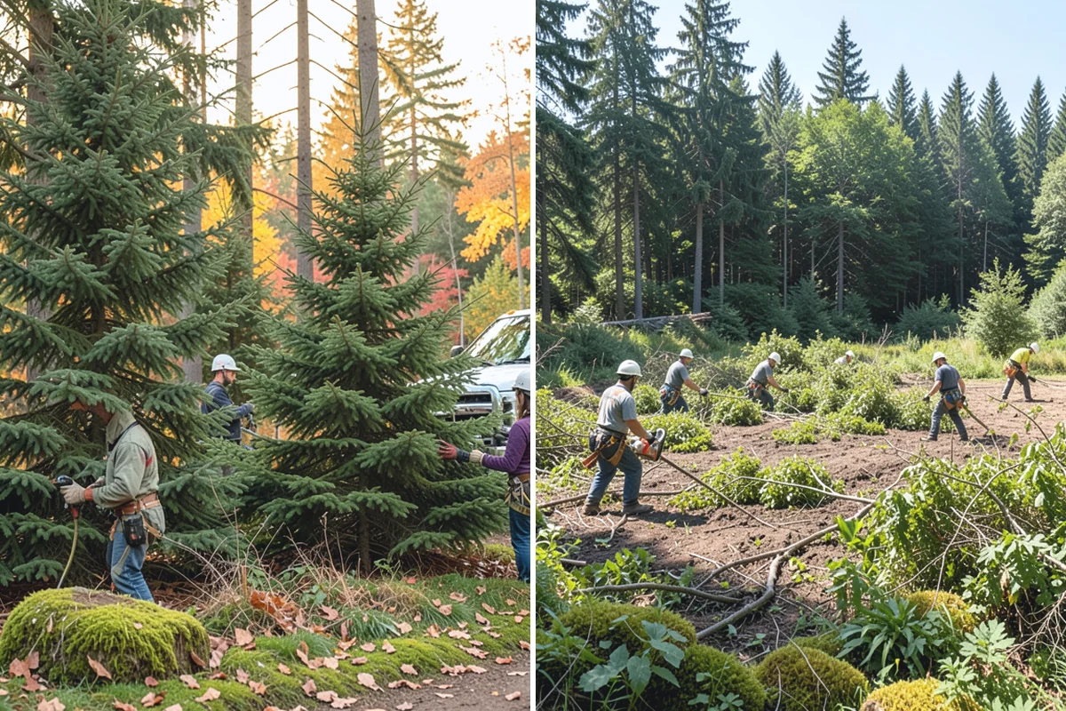 Roof clearance pruning in Roy, Pierce County, WA - Assess canopy condition and pruning objectives