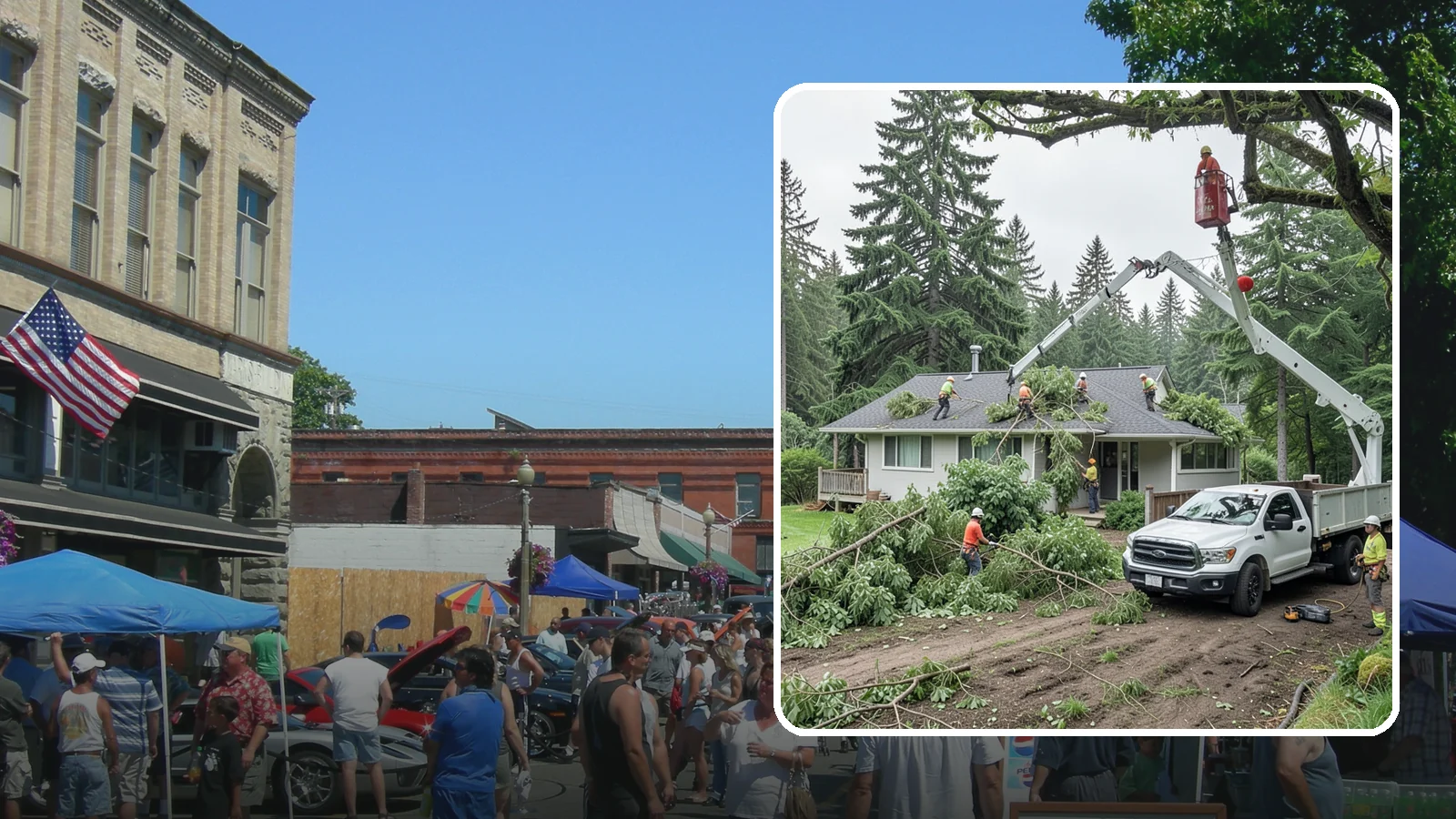 Roof clearance pruning in Snohomish, Snohomish County, WA - The pruning of branches away from rooflines.