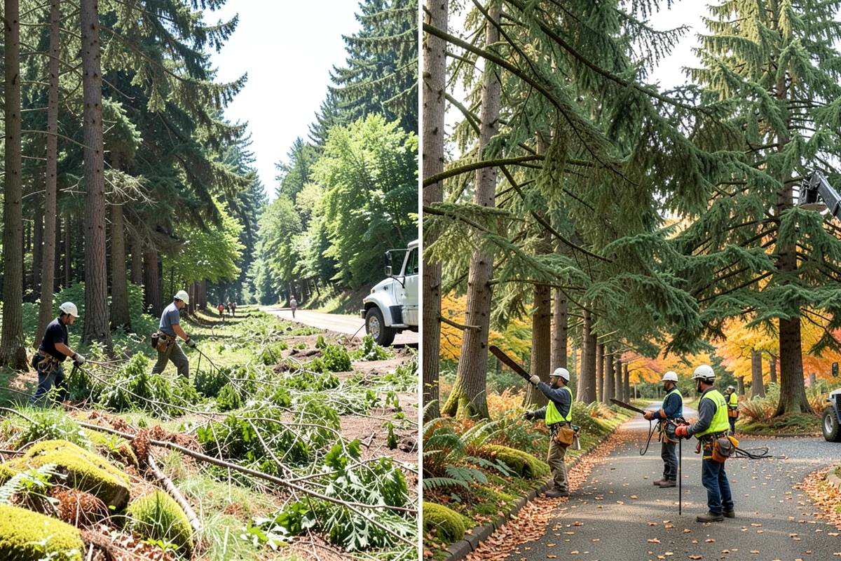 Roof clearance pruning in Snoqualmie, King County, WA - Assess canopy condition and pruning objectives