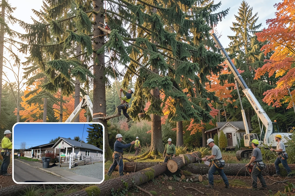 Roof clearance pruning in South Prairie, Pierce County, WA - Improves tree structure, health, and appearance