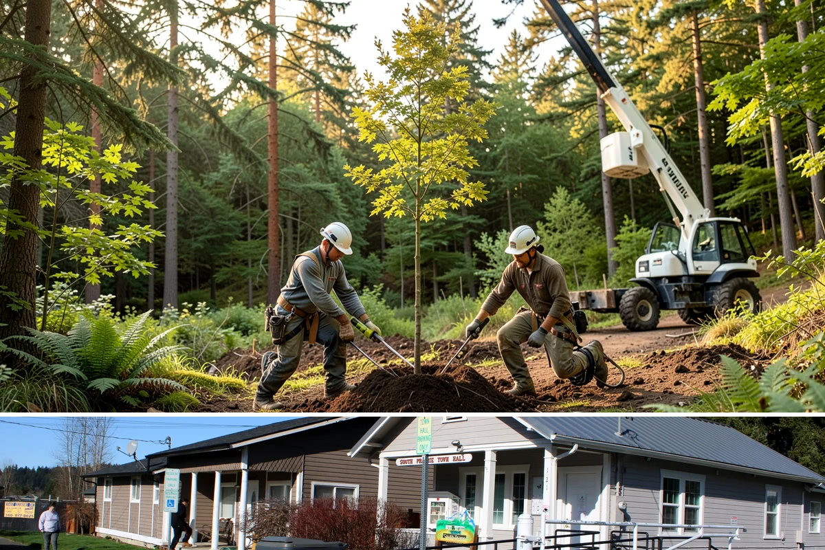 Roof clearance pruning in South Prairie, Pierce County, WA - Work should be scheduled during dormant seasons to minimize stress from over-pruning while adhering to specific timing...