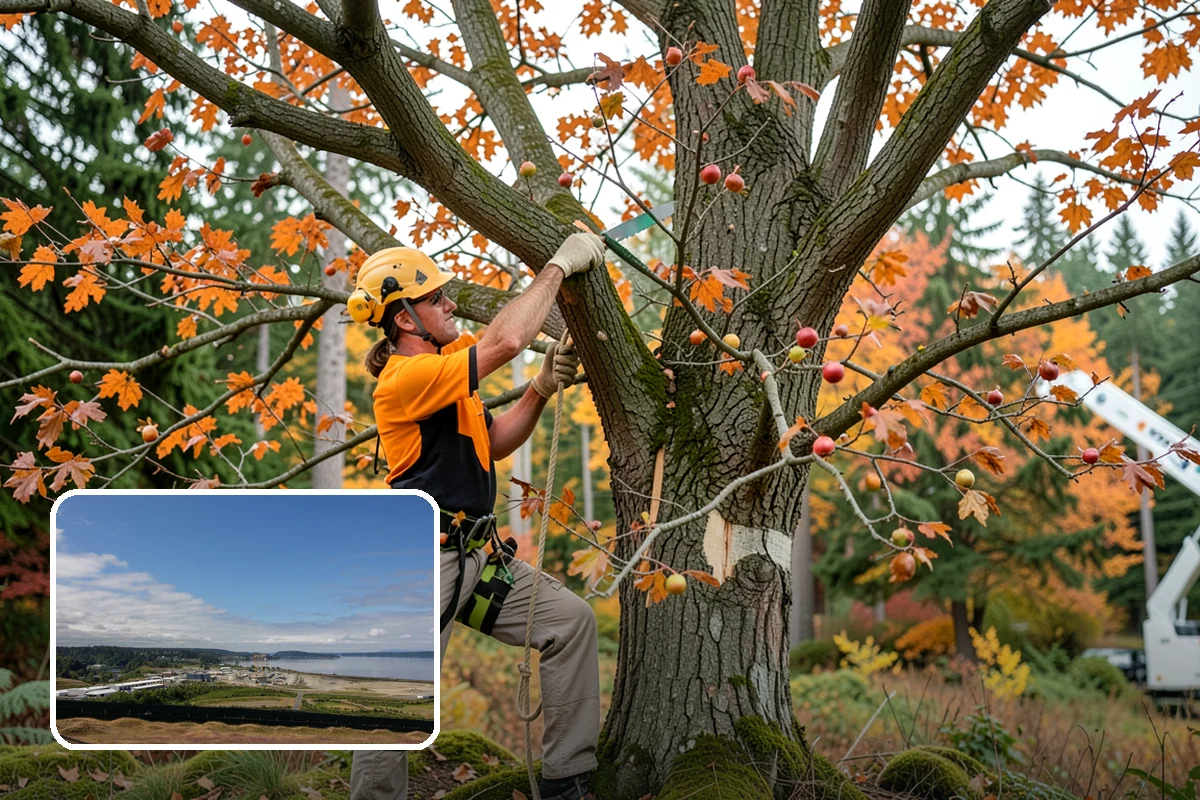 Roof clearance pruning in University Place, Pierce County, WA - Improves tree structure, health, and appearance