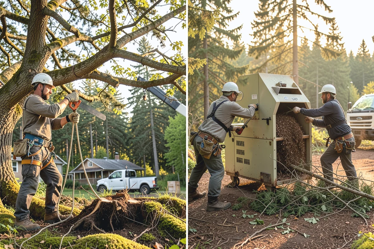 Roof clearance pruning in Woodinville, King County, WA - Assess canopy condition and pruning objectives