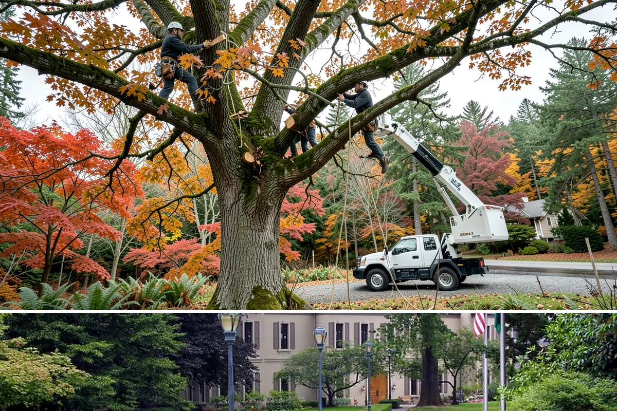 Roof clearance pruning in Woodinville, King County, WA - Work should be scheduled during dormant seasons to minimize stress from over-pruning while adhering to specific timing...