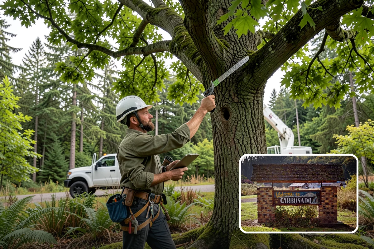 Root collar excavation in Carbonado, Pierce County, WA - Supports long-term tree health and stability