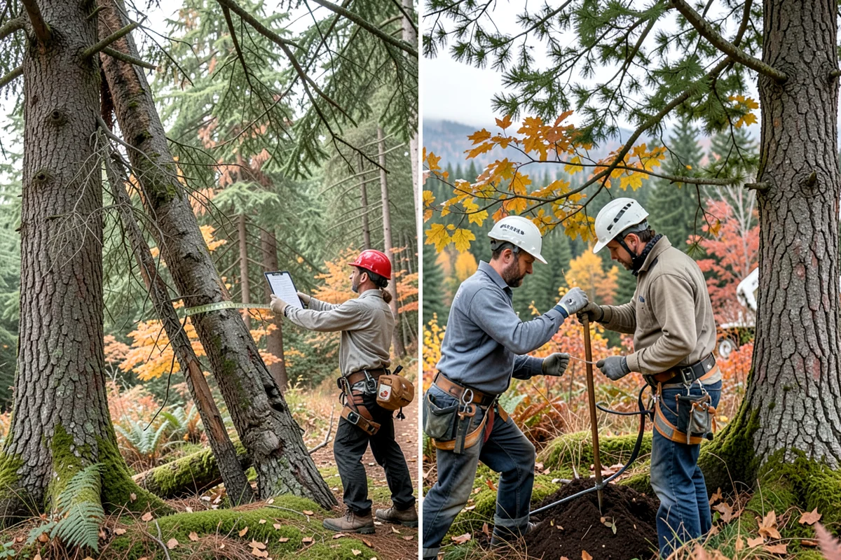 Root collar excavation in Clyde Hill, King County, WA - Inspect the tree and its site
