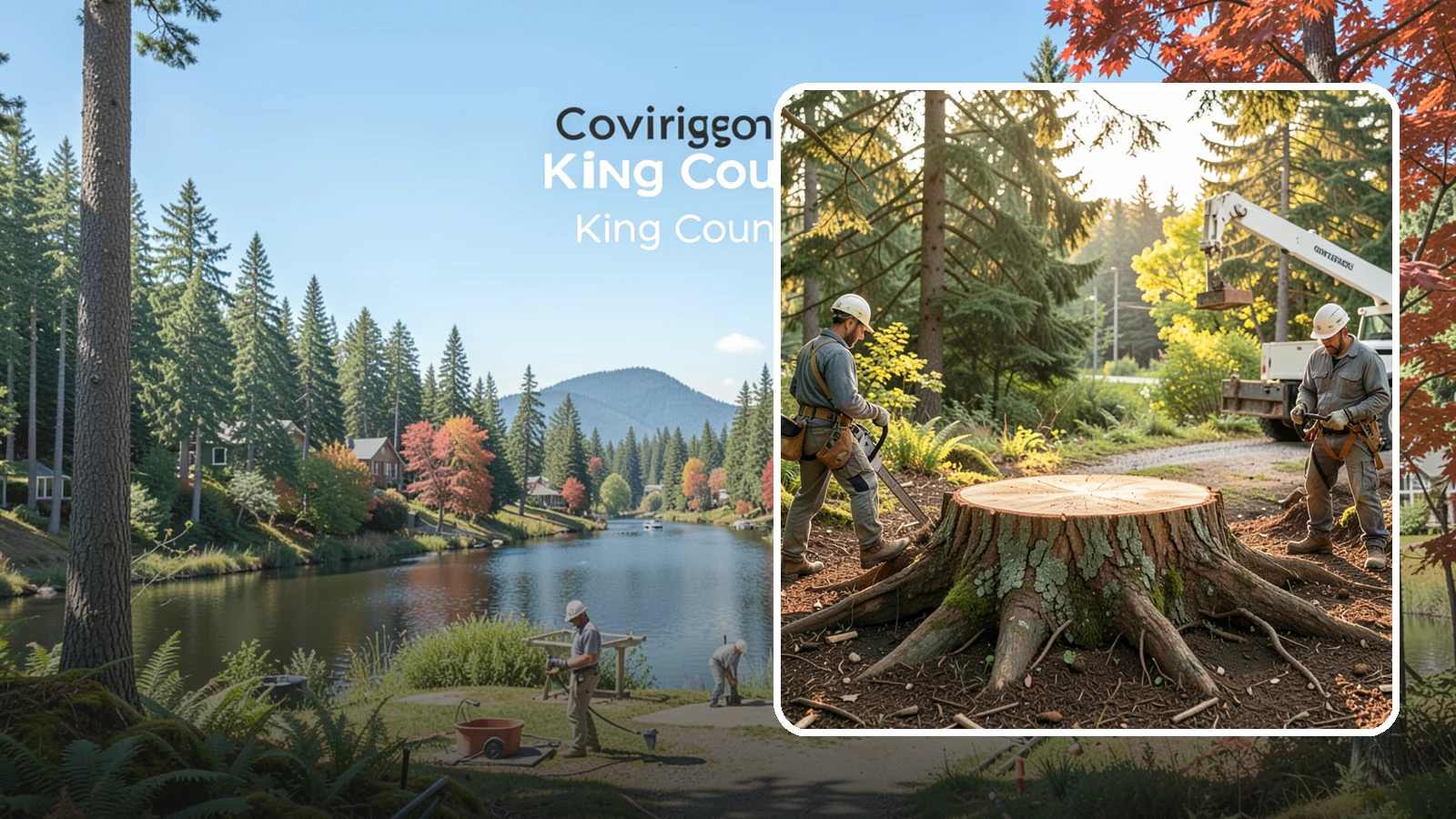 Root collar excavation in Covington, King County, WA - The careful exposure of the root collar to relieve burial or girdling.