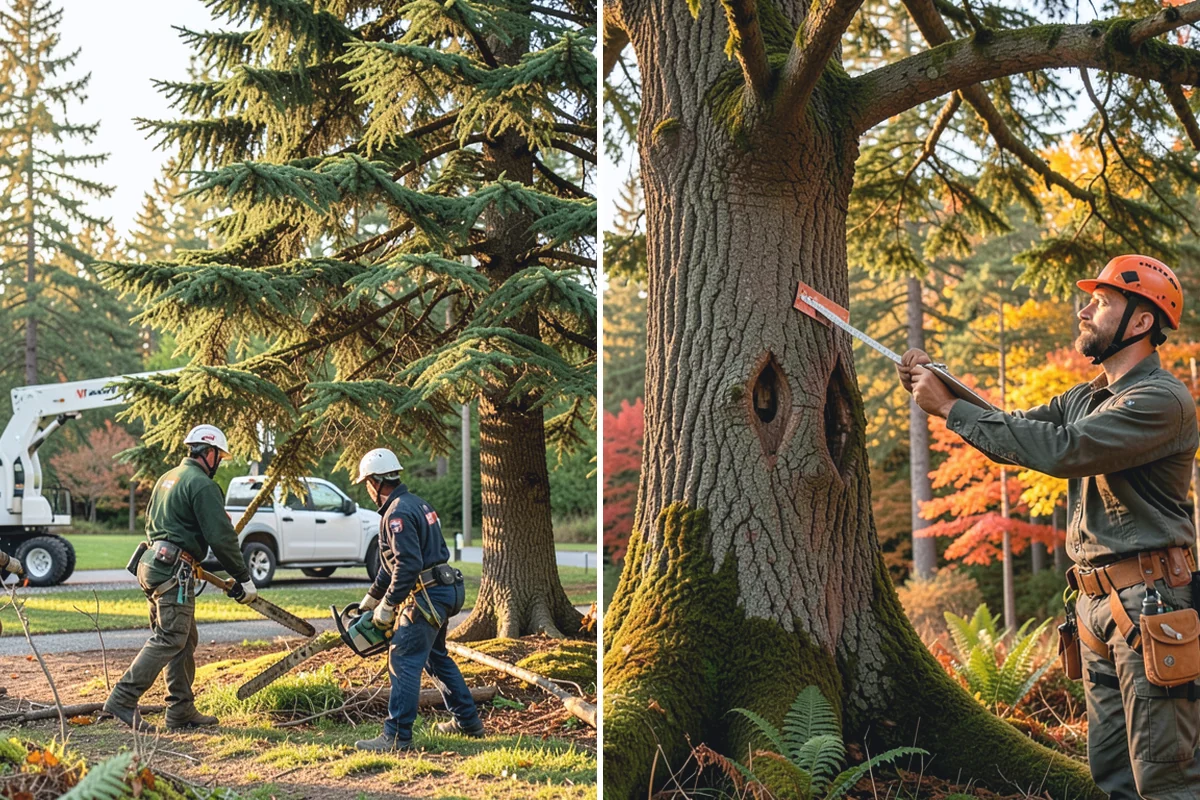 Root collar excavation in Darrington, Snohomish County, WA - Inspect the tree and its site