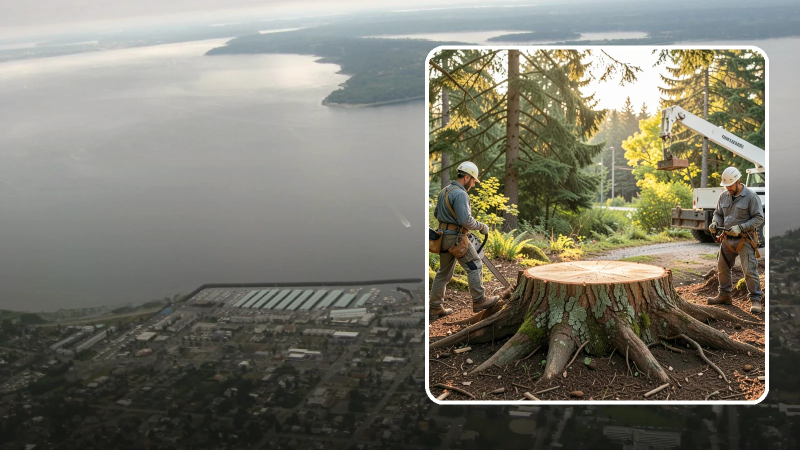 Root collar excavation in Des Moines, King County, WA - The careful exposure of the root collar to relieve burial or girdling.
