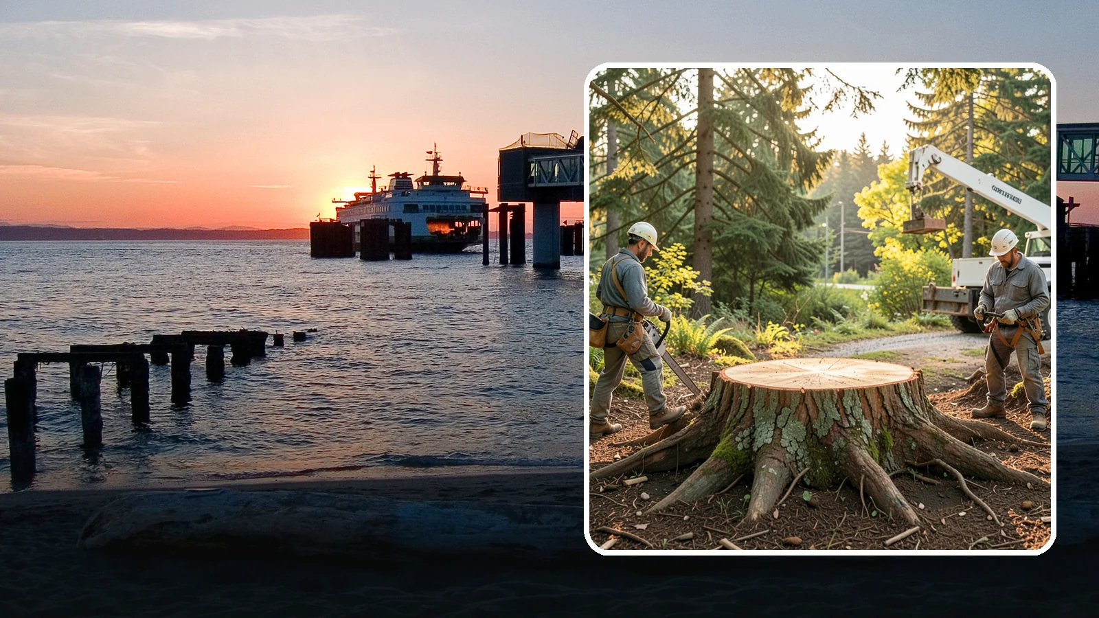 Root collar excavation in Edmonds, Snohomish County, WA - The careful exposure of the root collar to relieve burial or girdling.