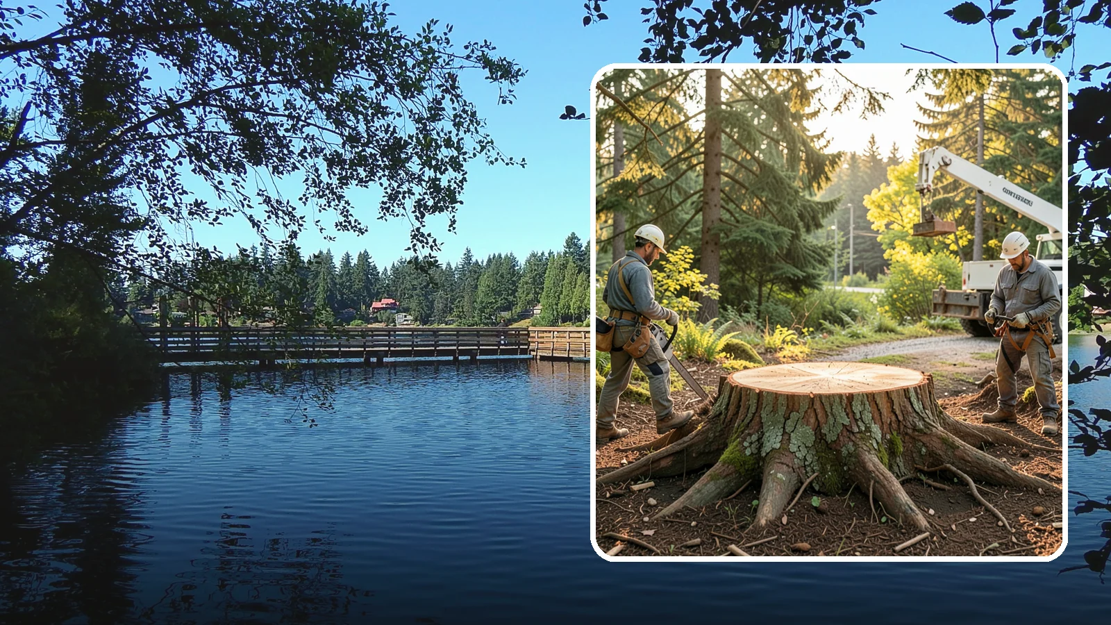 Root collar excavation in Federal Way, King County, WA - The careful exposure of the root collar to relieve burial or girdling.