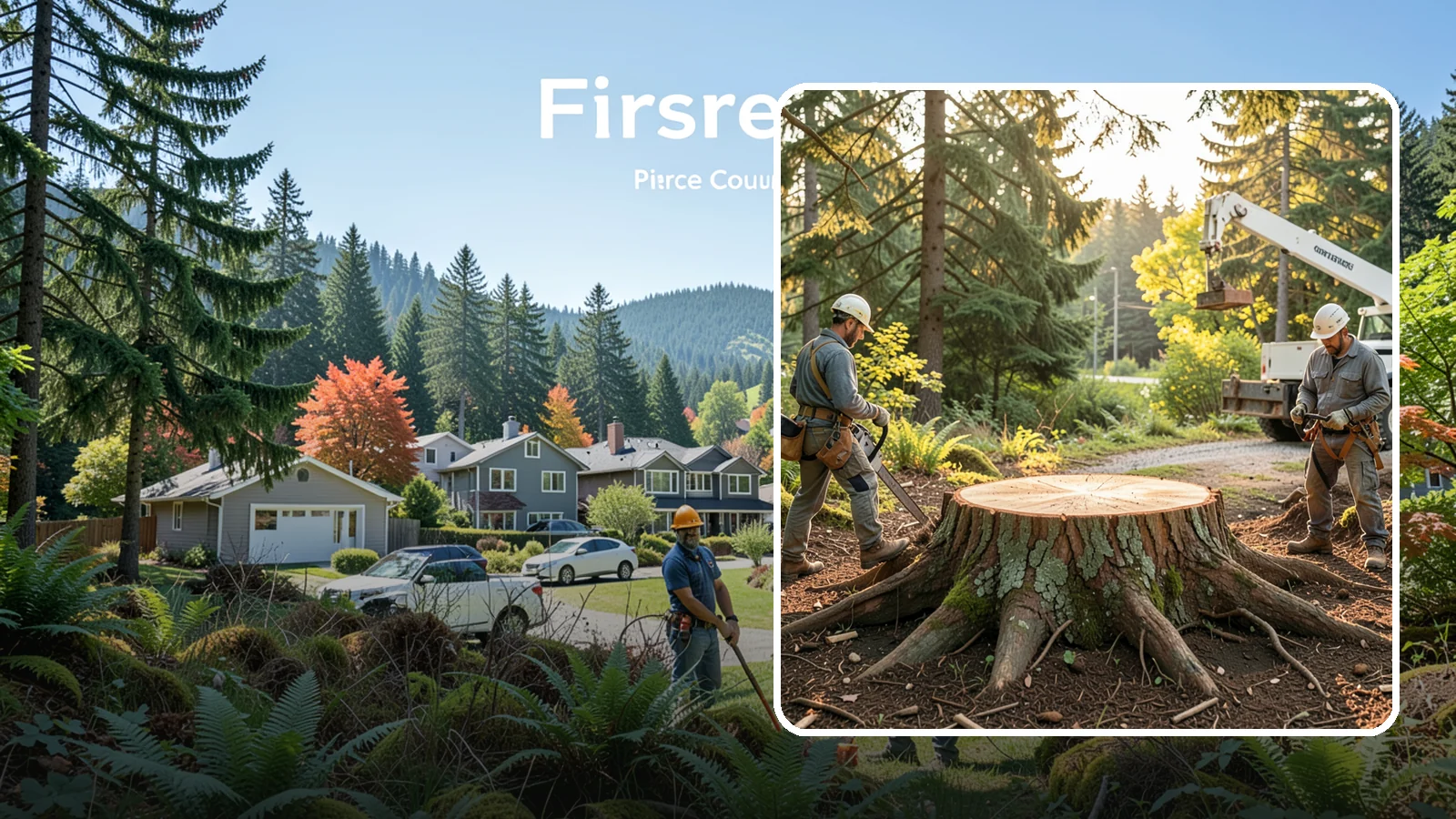 Root collar excavation in Fircrest, Pierce County, WA - The careful exposure of the root collar to relieve burial or girdling.