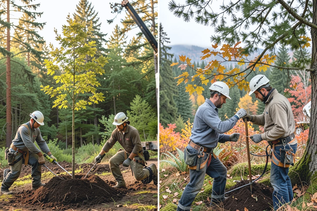 Root collar excavation in Gold Bar, Snohomish County, WA - Inspect the tree and its site