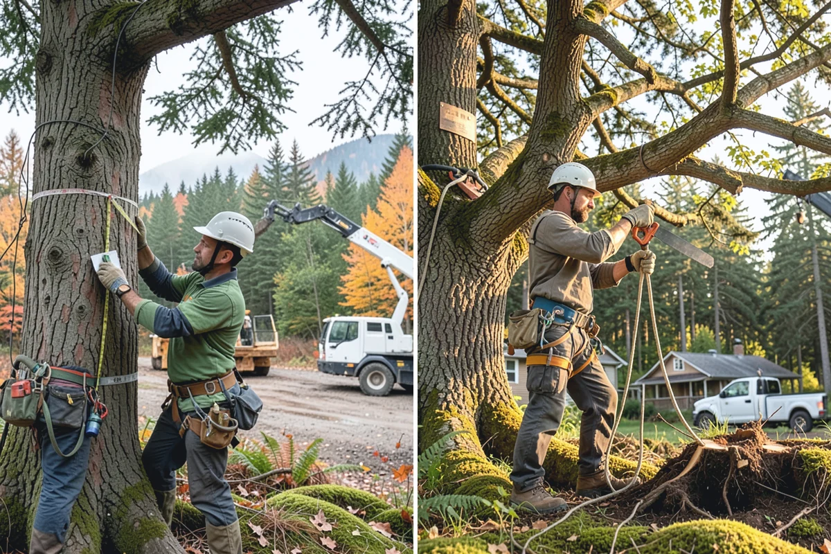 Root collar excavation in Granite Falls, Snohomish County, WA - Inspect the tree and its site