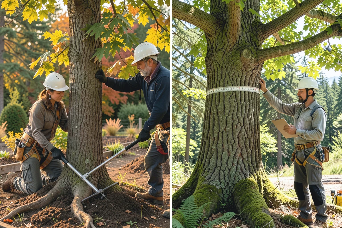 Root collar excavation in Hamilton, Skagit County, WA - Inspect the tree and its site