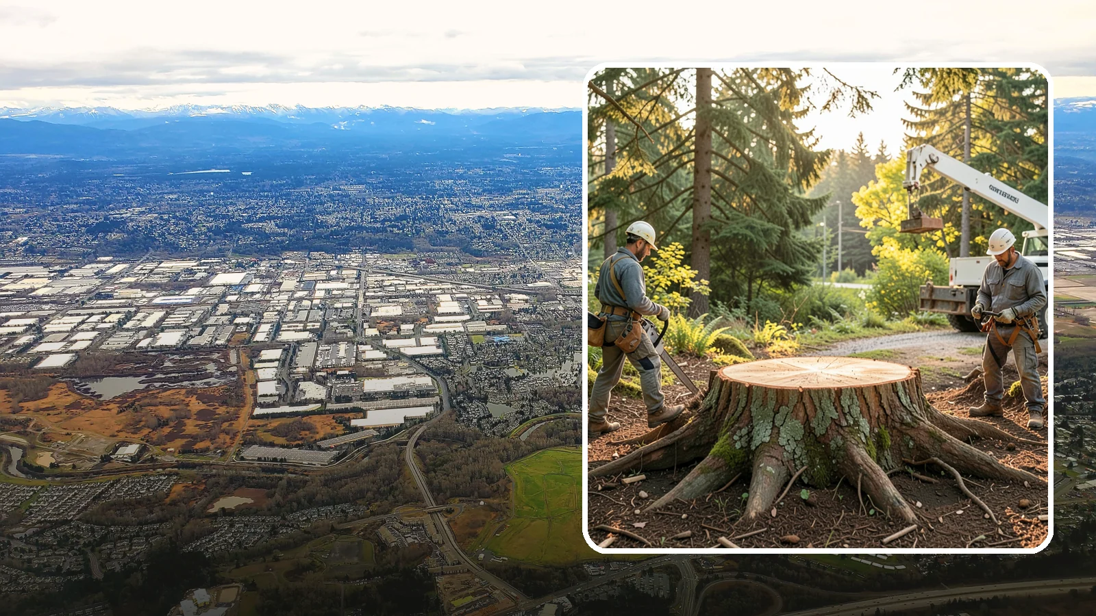 Root collar excavation in Kent, King County, WA - The careful exposure of the root collar to relieve burial or girdling.