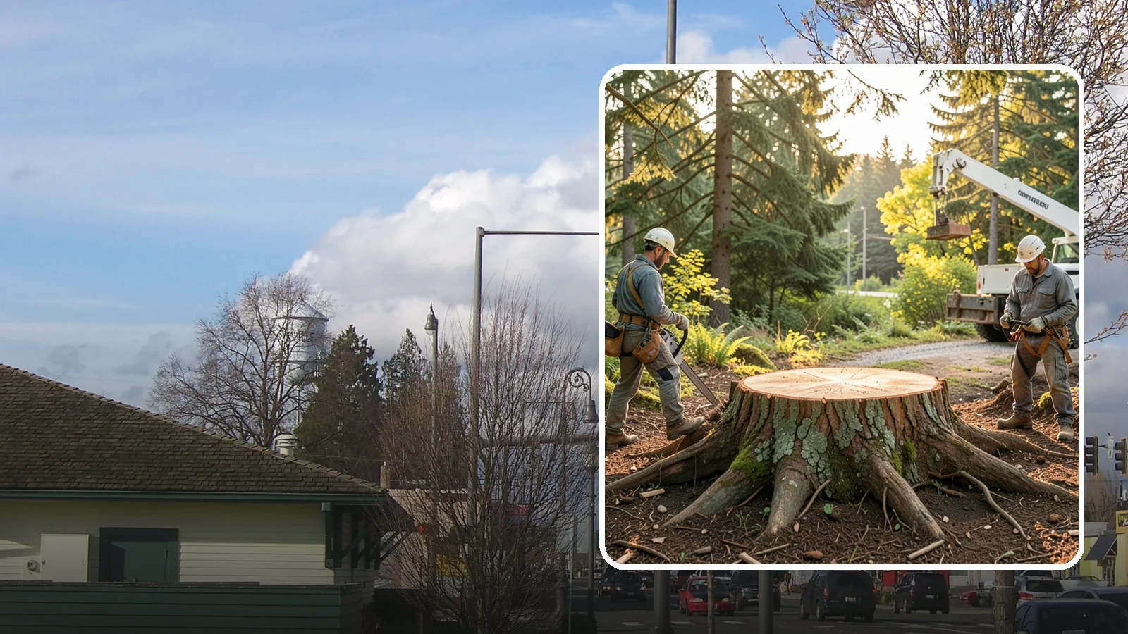 Root collar excavation in Marysville, Snohomish County, WA - The careful exposure of the root collar to relieve burial or girdling.