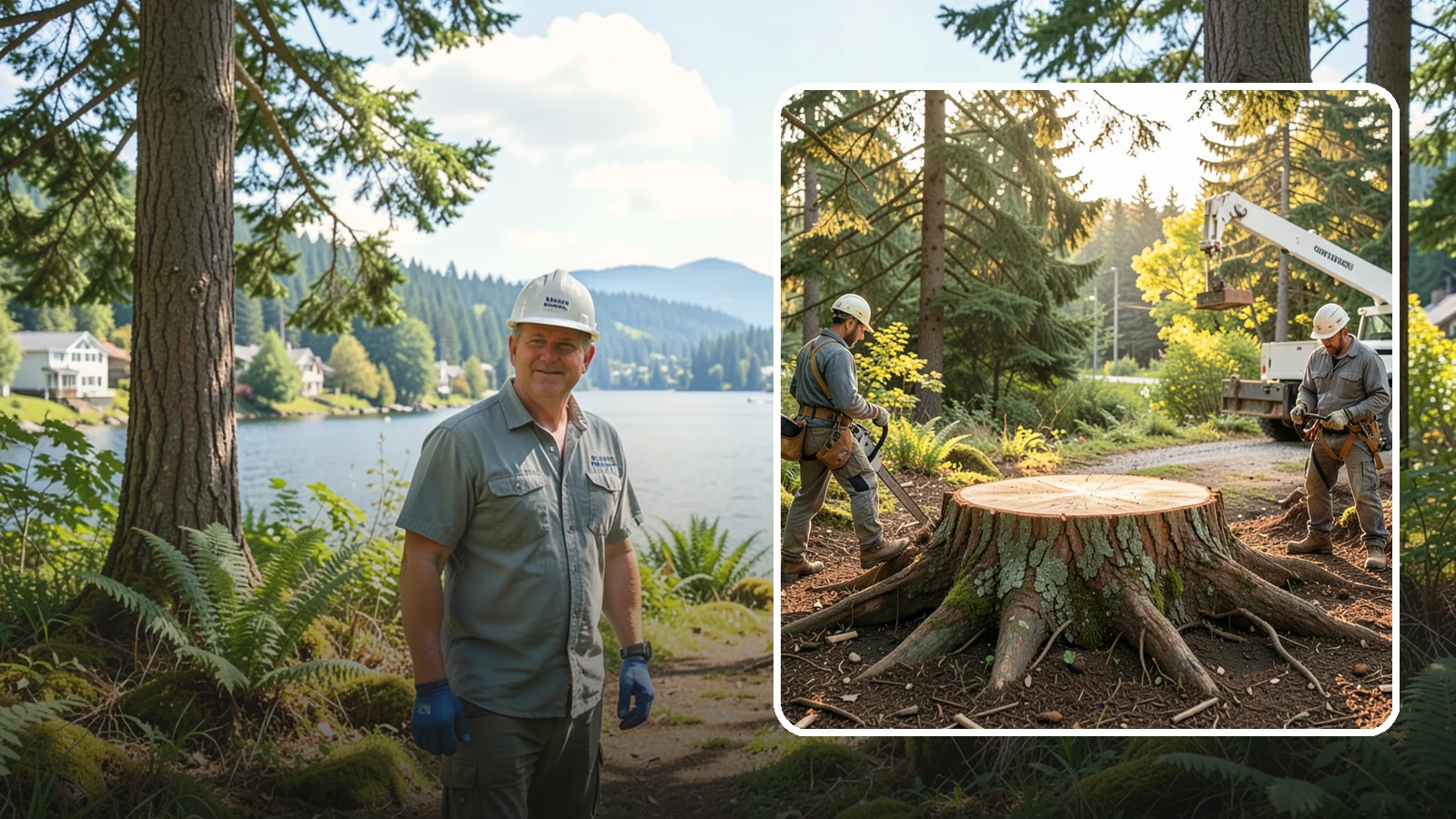 Root collar excavation in Milton, King County, WA - The careful exposure of the root collar to relieve burial or girdling.