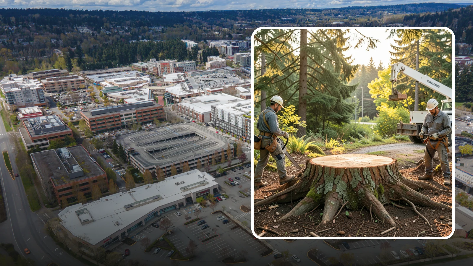 Root collar excavation in Redmond, King County, WA - The careful exposure of the root collar to relieve burial or girdling.