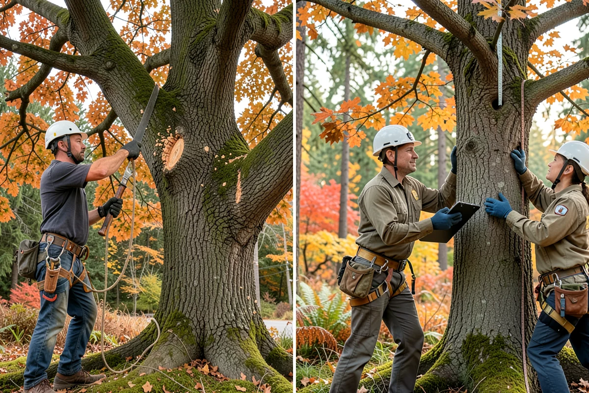 Root collar excavation in Seattle, King County, WA - Inspect the tree and its site