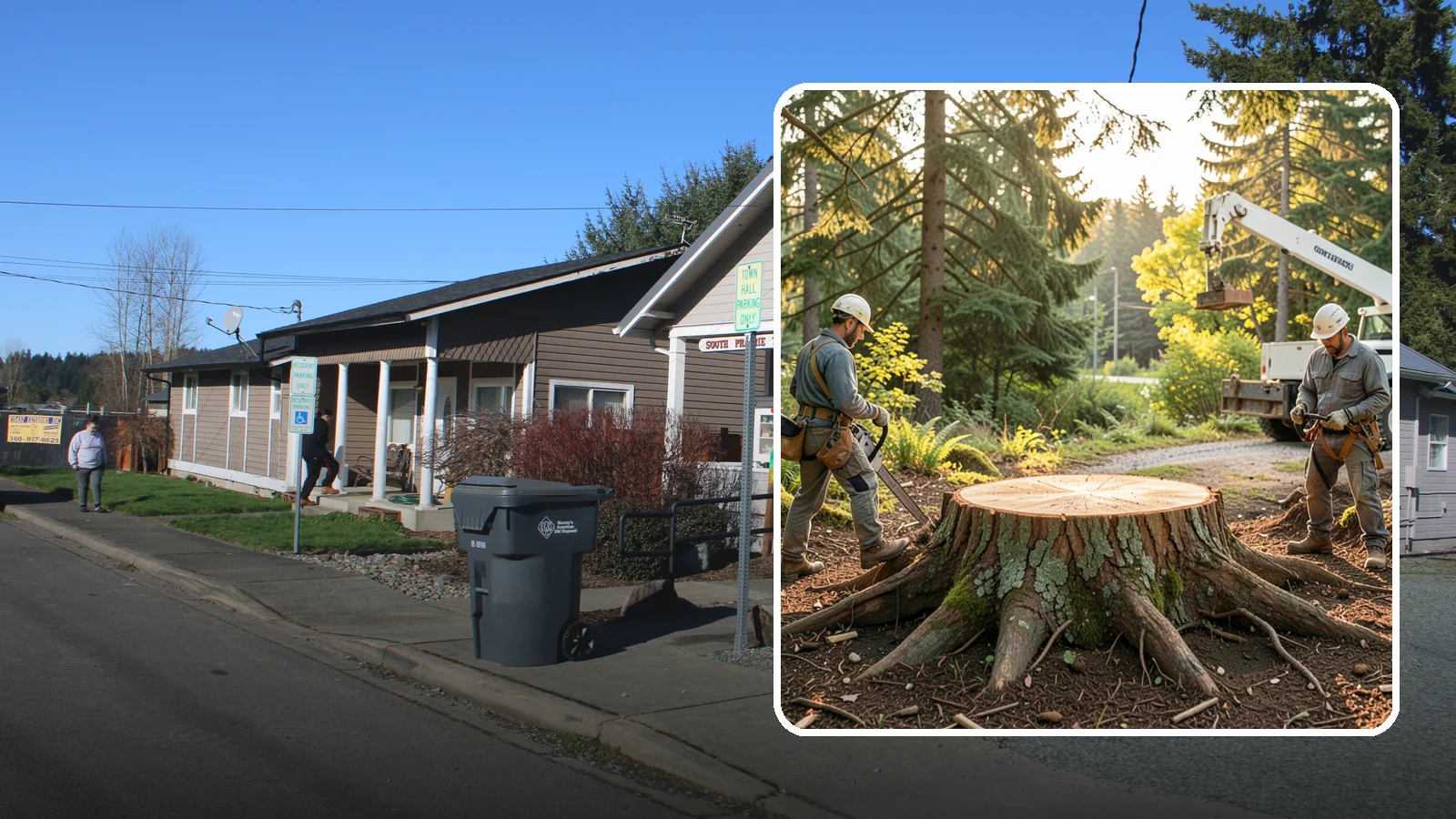 Root collar excavation in South Prairie, Pierce County, WA - The careful exposure of the root collar to relieve burial or girdling.