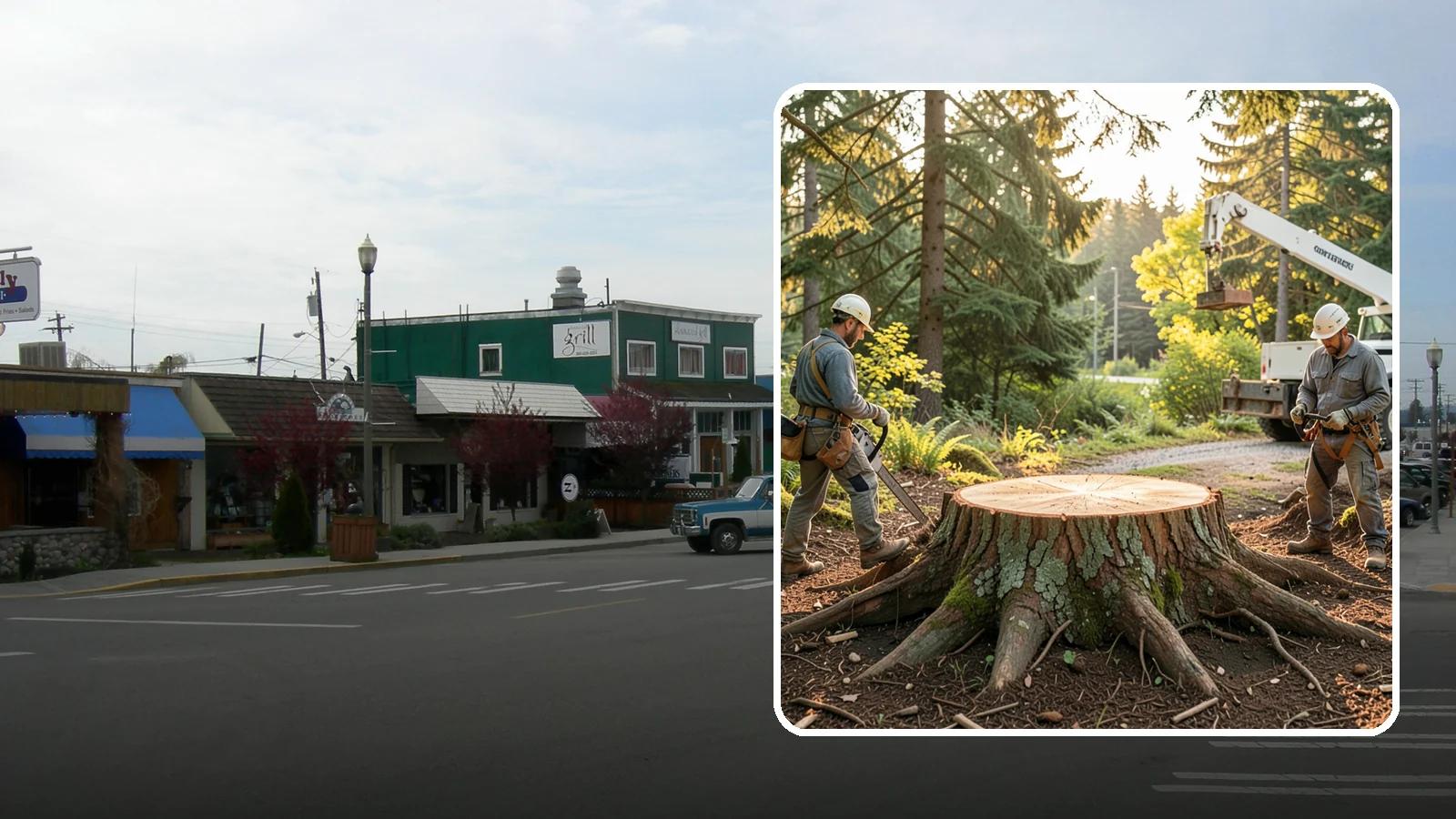 Root collar excavation in Stanwood, Snohomish County, WA - The careful exposure of the root collar to relieve burial or girdling.