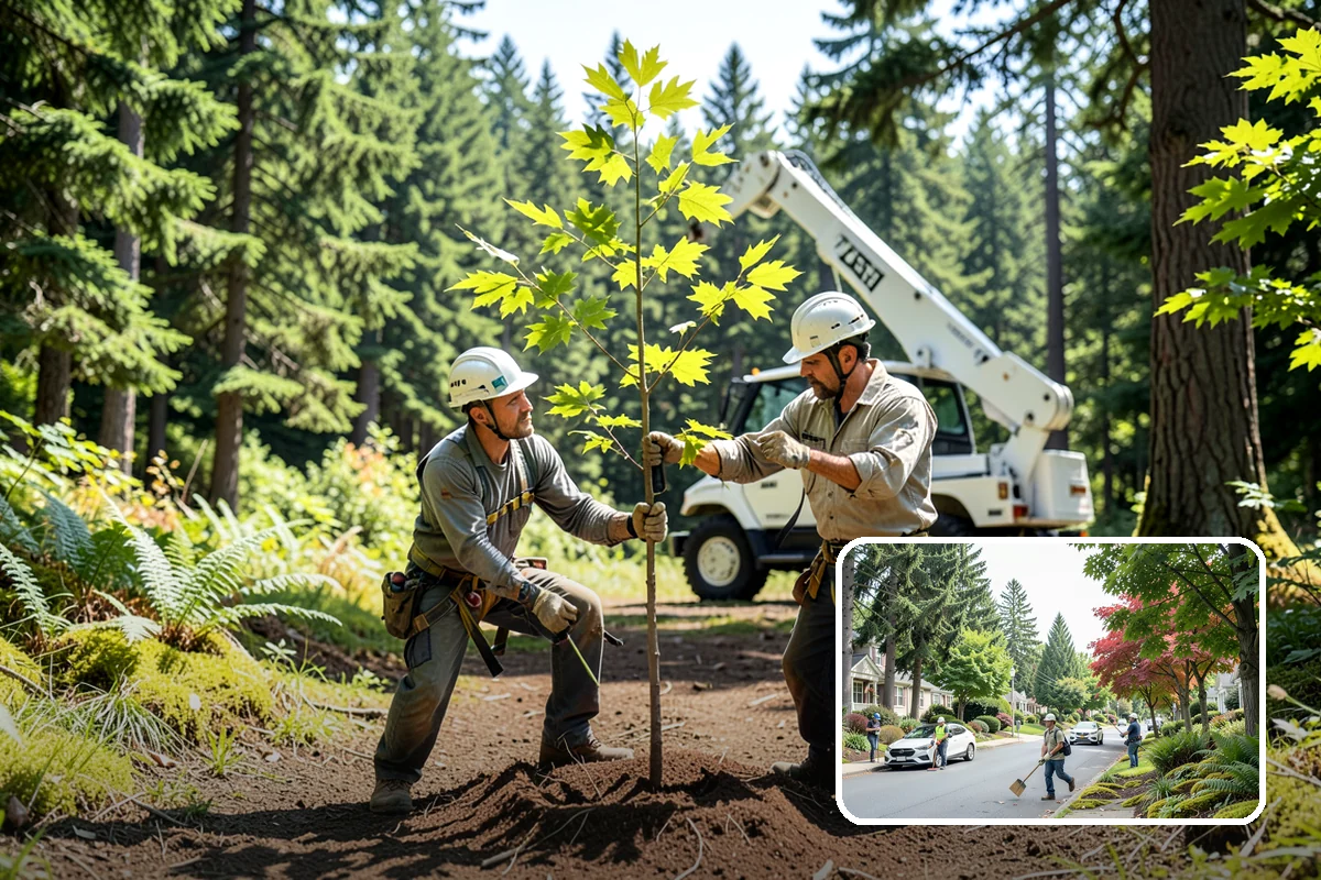 Root pruning in Beaux Arts Village, King County, WA - Supports long-term tree health and stability