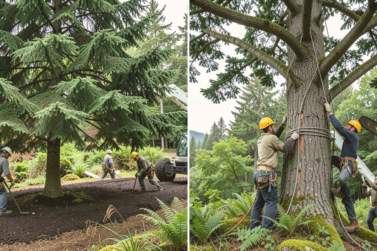 Root pruning in Bellevue, King County, WA - Inspect the tree and its site