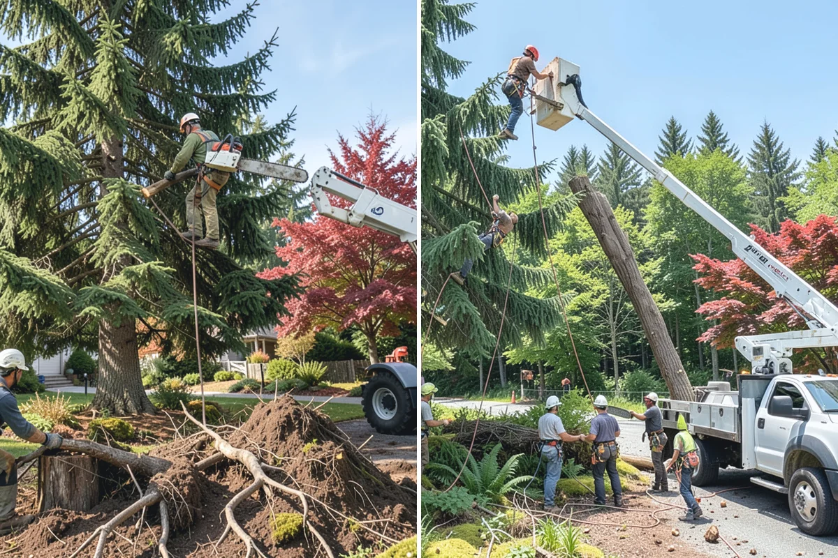 Root pruning in Bonney Lake, Pierce County, WA - Inspect the tree and its site