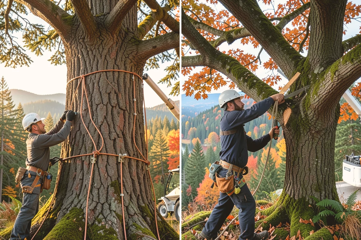 Root pruning in Bothell, King County, WA - Inspect the tree and its site