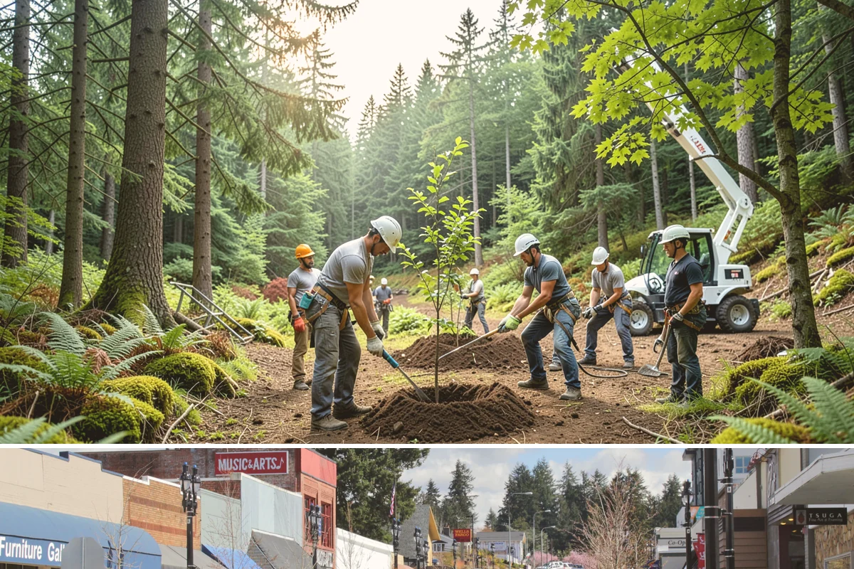 Root pruning in Bothell, King County, WA - This service should be performed during dormant seasons to minimize stress on the tree following construction or transplanting...