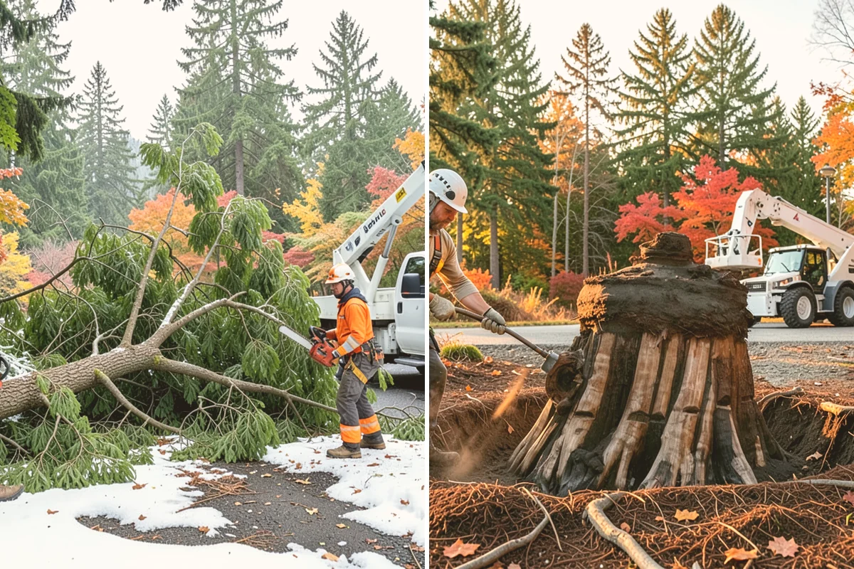Root pruning in Brier, Snohomish County, WA - Inspect the tree and its site