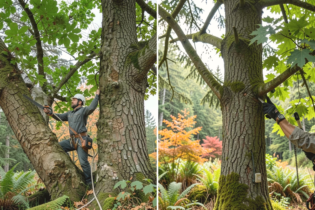 Root pruning in Burien, King County, WA - Inspect the tree and its site
