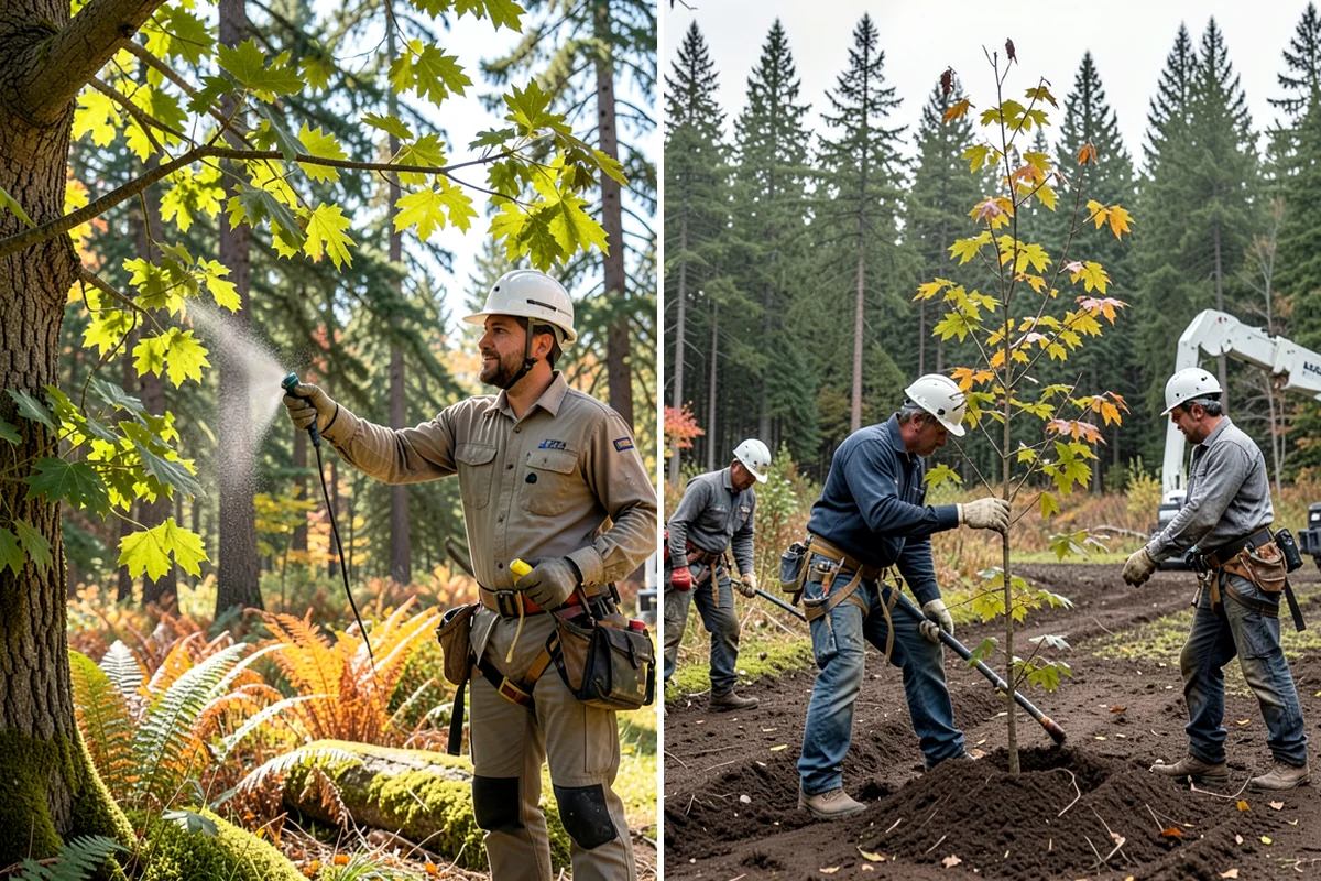 Root pruning in Clyde Hill, King County, WA - Inspect the tree and its site