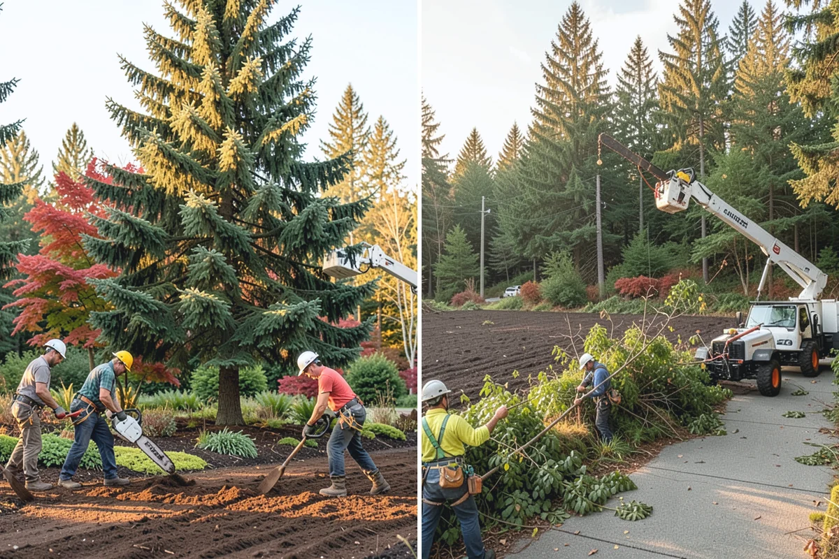 Root pruning in Coupeville, Island County, WA - Inspect the tree and its site