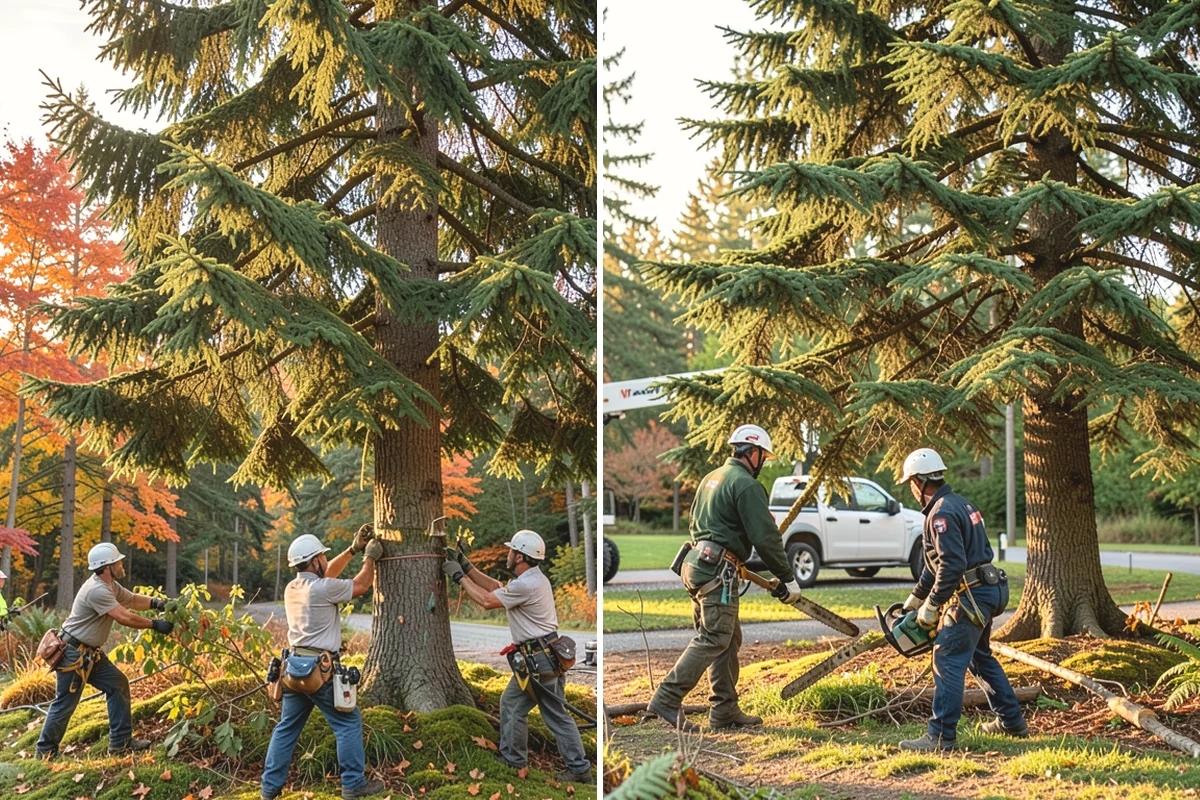 Root pruning in Covington, King County, WA - Inspect the tree and its site