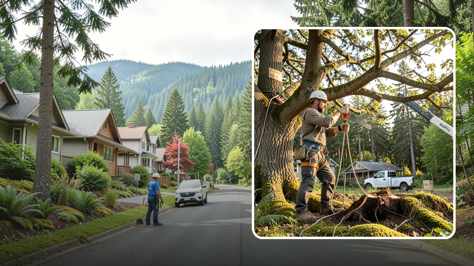 Root pruning in Darrington, Snohomish County, WA - The controlled cutting of roots to manage growth or prepare for construction.