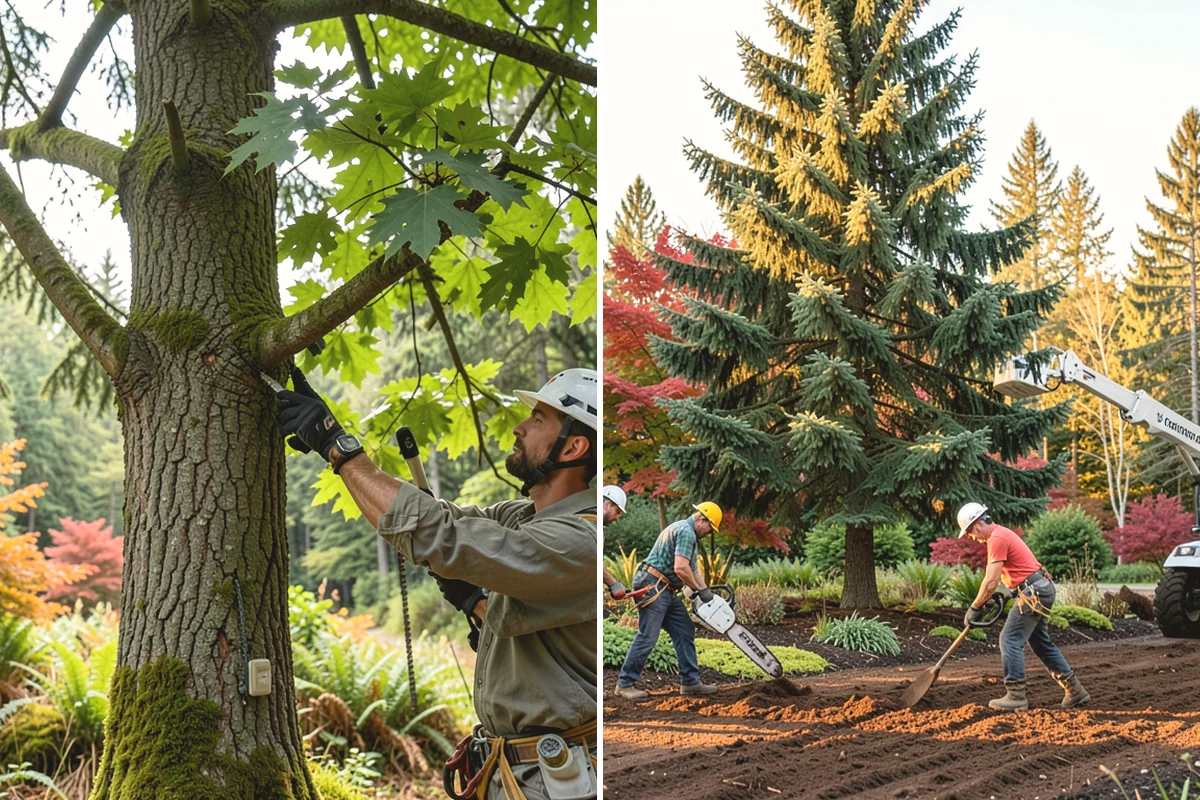 Root pruning in Edgewood, Pierce County, WA - Inspect the tree and its site