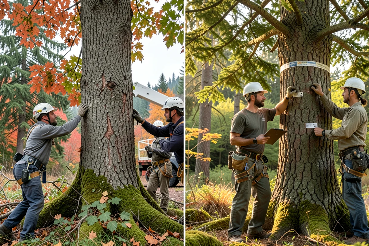 Root pruning in Everett, Snohomish County, WA - Inspect the tree and its site