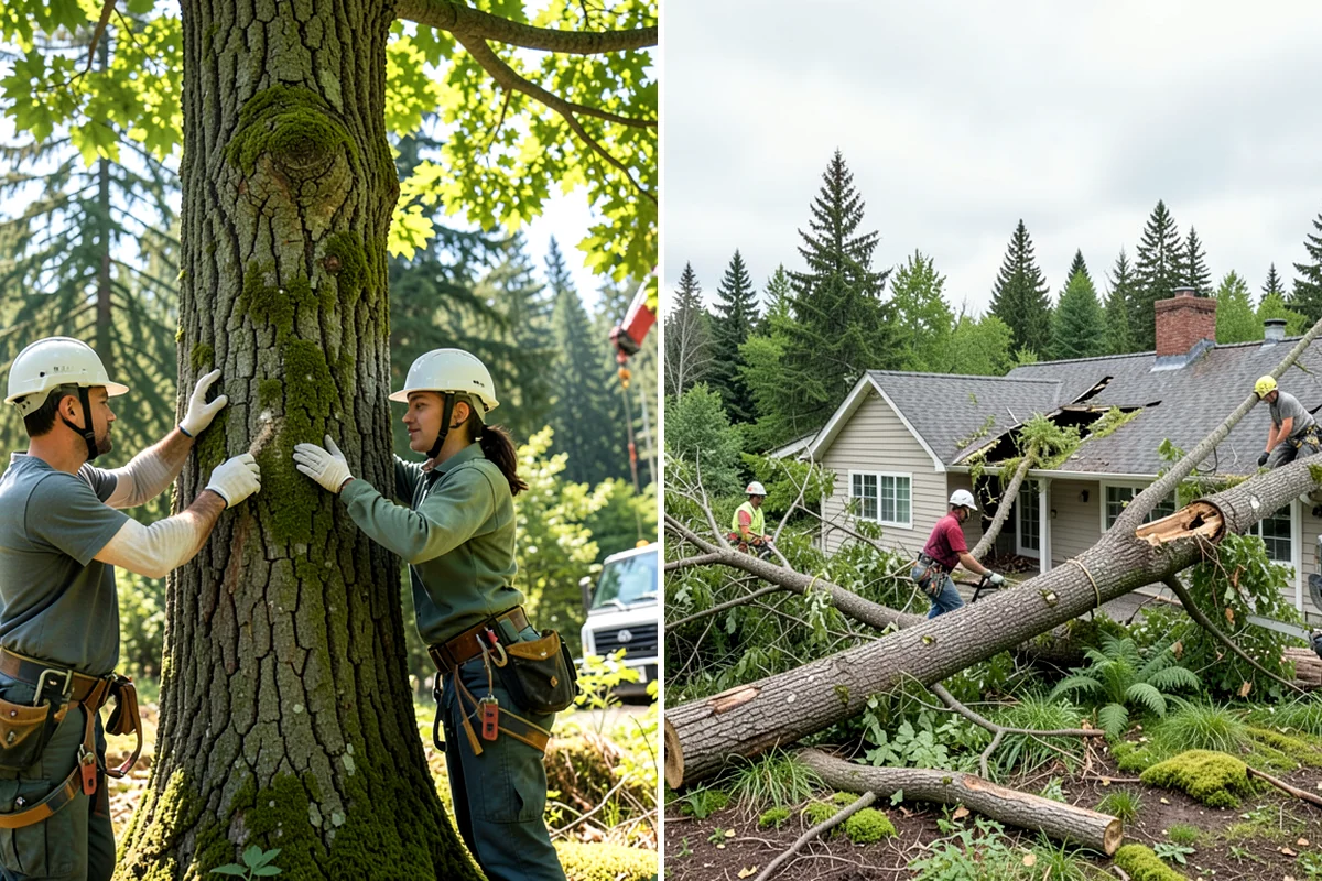 Root pruning in Federal Way, King County, WA - Inspect the tree and its site