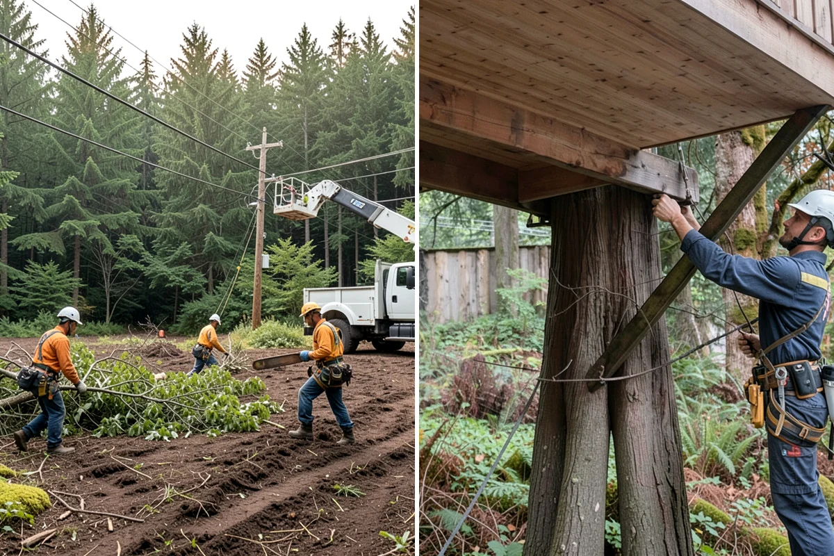 Root pruning in Fircrest, Pierce County, WA - Inspect the tree and its site