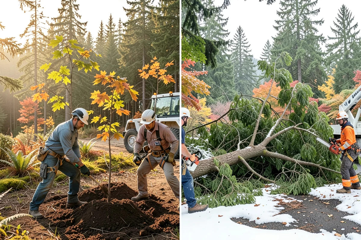 Root pruning in Gig Harbor, Pierce County, WA - Inspect the tree and its site